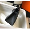 Hermes Kelly Pochette Clutch Bag In Black Epsom Leather