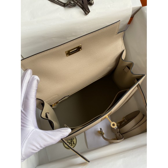 H**mes kelly sellier 28 handmade bag in trench epsom calfskin