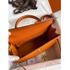 Hermes Kelly Sellier 32 Handmade Bag In Orange Epsom Calfskin