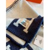 Hermes Avalon Throw Blanket in Blue Wool and Cashmere