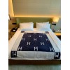 Hermes Avalon Throw Blanket in Blue Wool and Cashmere