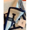 Hermes Avalon Throw Blanket in Blue Wool and Cashmere