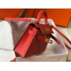 Hermes Kelly Mini II Sellier Bag In Red Epsom Leather