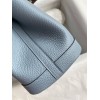 Hermes Garden Party 30 Handmade Bag in Blue Lin Clemence Leather