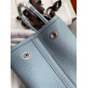 Hermes Garden Party 30 Handmade Bag in Blue Lin Clemence Leather