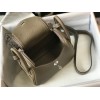 Hermes Lindy Mini Bag In Taupe Clemence Leather PHW