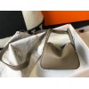 Hermes Lindy Mini Bag In Taupe Clemence Leather PHW