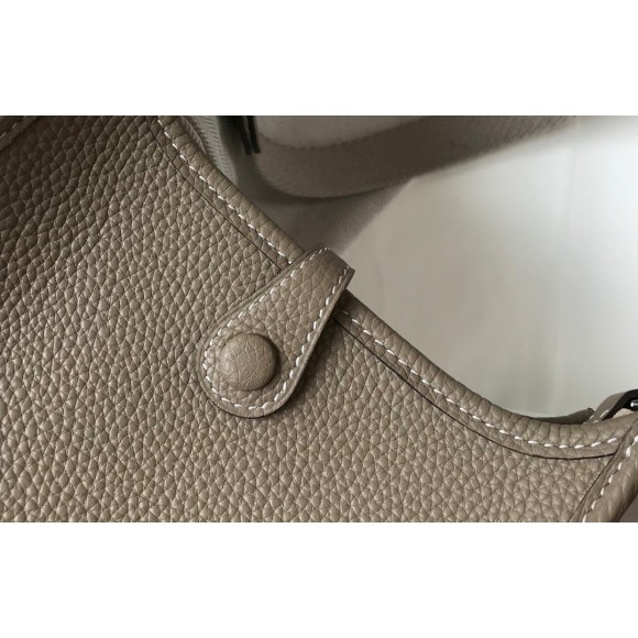 H**mes evelyne iii mini bag in tourterelle clemence leather