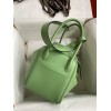Hermes Lindy 26 Handmade Bag In Vert Cypres Swift Calfskin