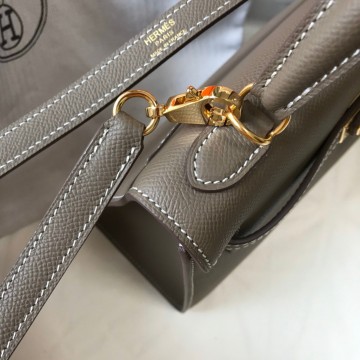 Hermes Kelly 25cm Sellier Bag in Taupe Epsom Calfskin GHW Hermes Kelly 25cm Sellier Bag in Taupe Epsom Calfskin GHW