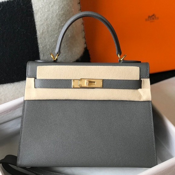 H**mes kelly 28cm sellier bag in ardoise epsom calfskin ghw