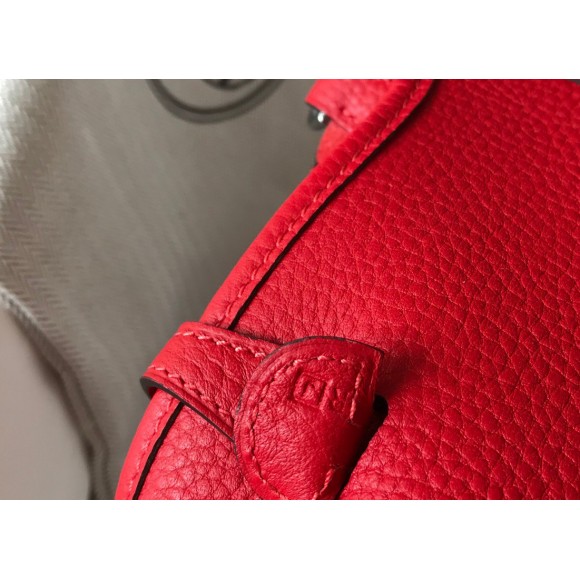 H**mes evelyne iii mini bag in red clemence leather