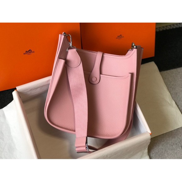 H**mes evelyne iii 29 bag in pink clemence leather