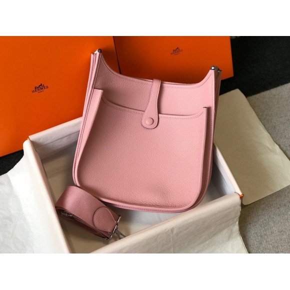 H**mes evelyne iii 29 bag in pink clemence leather