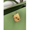 Hermes Kelly Sellier 28 Handmade Bag In Vert Criquet Epsom Calfskin
