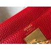 Hermes Kelly 25cm Retourne Bag in Red Clemence Leather GHW