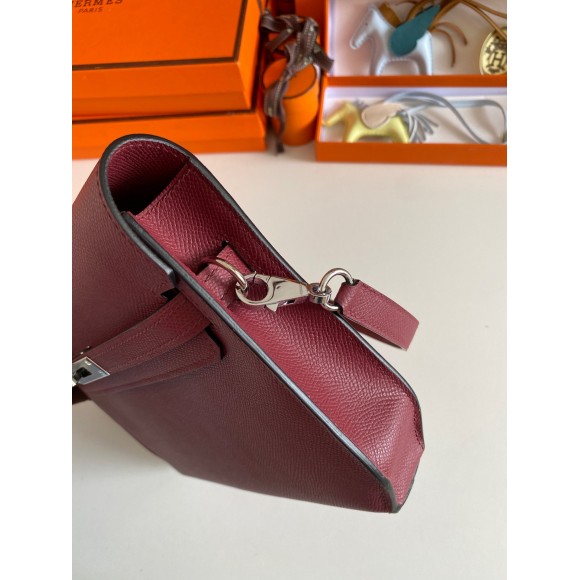 H**mes kelly depeches 25 pouch in bordeaux epsom calfskin