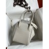 Hermes Lindy 26 Handmade Bag In Pearl Grey Clemence Leather