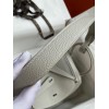Hermes Lindy 26 Handmade Bag In Pearl Grey Clemence Leather