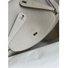 Hermes Lindy 26 Handmade Bag In Pearl Grey Clemence Leather