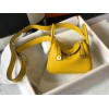 Hermes Lindy Mini Bag In Yellow Clemence Leather GHW