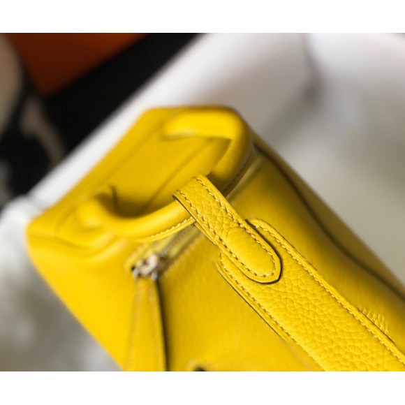 H**mes lindy mini bag in yellow clemence leather ghw