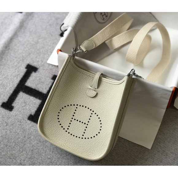 H**mes evelyne iii mini bag in beton clemence leather