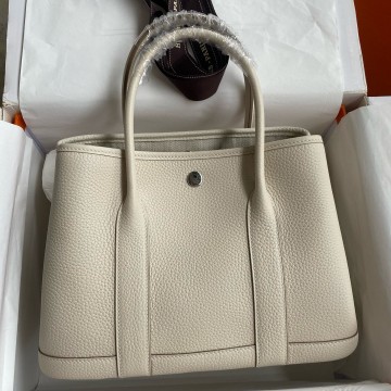 Hermes Garden Party 30 Handmade Bag in Craie Clemence Leather Hermes Garden Party 30 Handmade Bag in Craie Clemence Leather