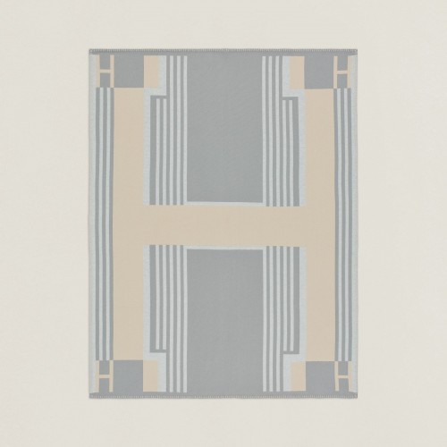 Hermes Ithaque Blanket in Grey Wool and Cashmere