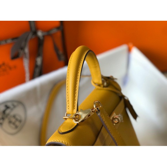 H**mes kelly 25cm sellier bag in jaune ambre epsom calfskin ghw