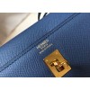 Hermes Kelly 25cm Sellier Bag in Blue Agate Epsom Calfskin GHW