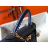 Hermes Kelly 25cm Sellier Bag in Blue Agate Epsom Calfskin GHW