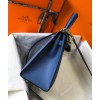 Hermes Kelly 25cm Sellier Bag in Blue Agate Epsom Calfskin GHW