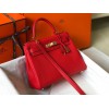 Hermes Kelly 32cm Retourne Bag in Red Clemence Leather GHW