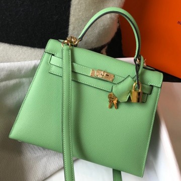 Hermes Kelly 25cm Sellier Bag in Vert Criquet Epsom Calfskin GHW Hermes Kelly 25cm Sellier Bag in Vert Criquet Epsom Calfskin GHW