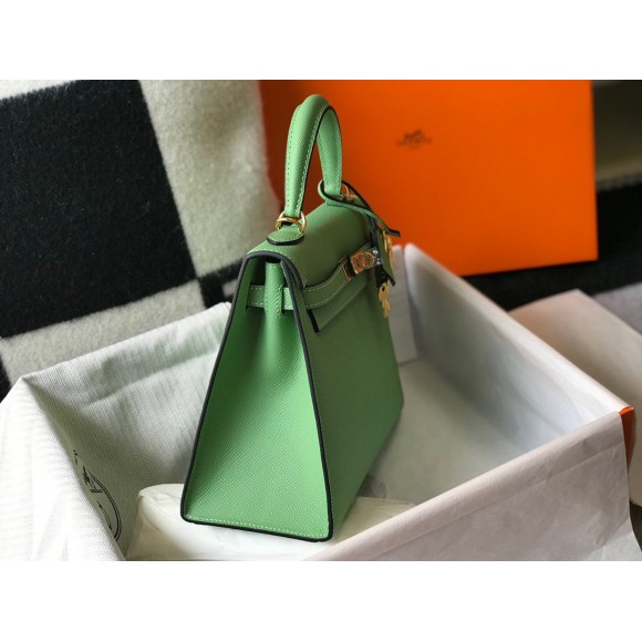 H**mes kelly 25cm sellier bag in vert criquet epsom calfskin ghw