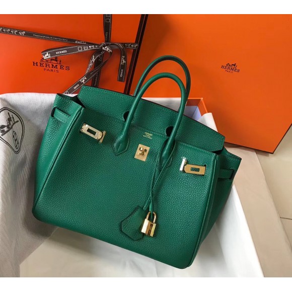 H**mes birkin 25 bag in vert vertigo clemence leather with ghw