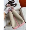 Hermes Garden Party 30 Handmade Bag in Toile and Pink Leather