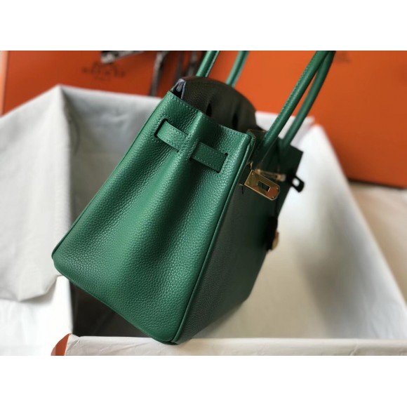 H**mes birkin 30 bag in vert vertigo clemence leather with ghw