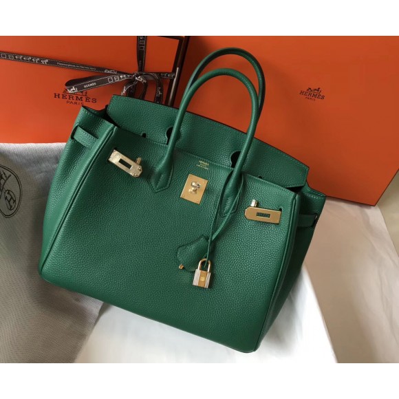 H**mes birkin 30 bag in vert vertigo clemence leather with ghw