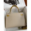 Hermes Kelly Sellier 32 Bicolor Bag in Trench and Yellow Epsom Calfskin