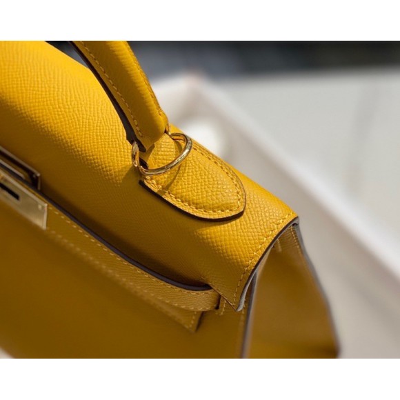 H**mes kelly 28cm sellier bag in yellow epsom calfskin ghw