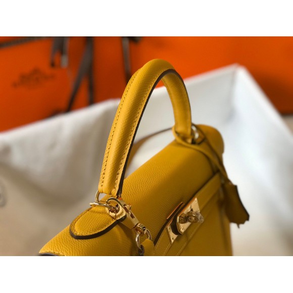 H**mes kelly 28cm sellier bag in yellow epsom calfskin ghw