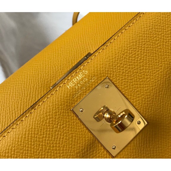 H**mes kelly 28cm sellier bag in yellow epsom calfskin ghw