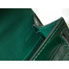 Hermes Kelly Mini II Sellier Bag In Green Crocodile Embossed Leather
