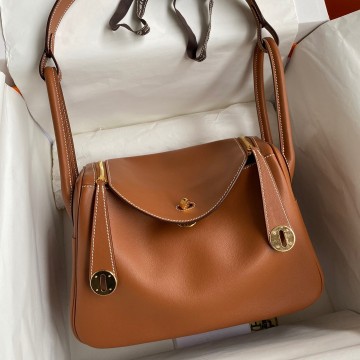 Hermes Lindy 26 Handmade Bag In Gold Swift Calfskin Hermes Lindy 26 Handmade Bag In Gold Swift Calfskin