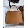 Hermes Kelly Sellier 28 Handmade Bag In Gold Epsom Calfskin