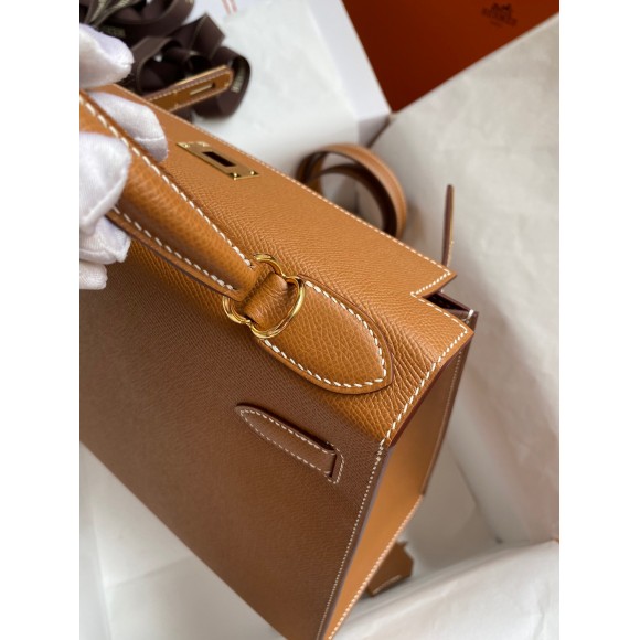 H**mes kelly sellier 28 handmade bag in gold epsom calfskin