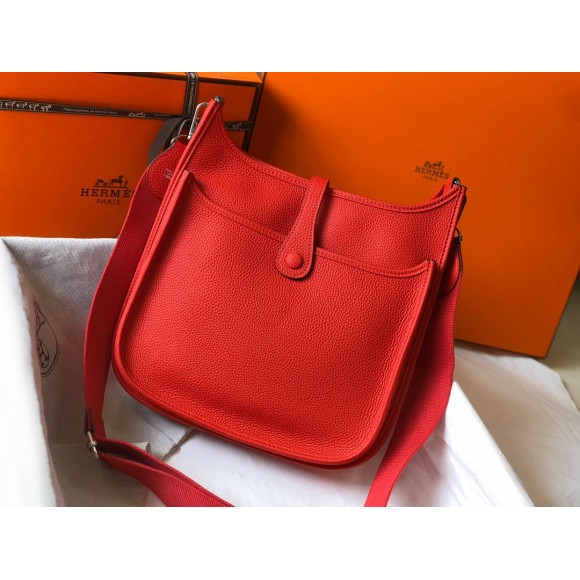 H**mes evelyne iii 29 bag in red clemence leather