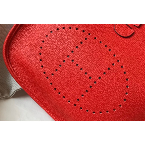 H**mes evelyne iii 29 bag in red clemence leather